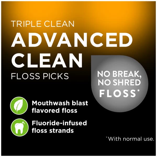 Dentek Triple Clean Floss Picks, Fresh Mint, 75 Ct. by DenTek Oral Care