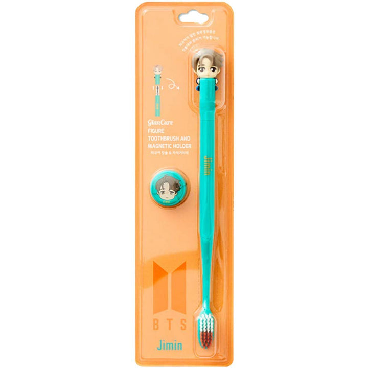 [BTS Official Merchandise] Fans Gift - K-Pop Idols Goods - BTS Character Figure Toothbrush with Convenient Magnetic Holder (Jimin)