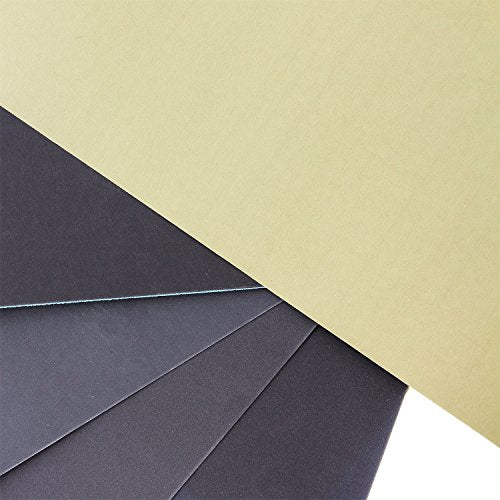 Premium 3-2/3 x 9 Wet or Dry Sandpaper, Grits 800, 1000, 1500, 2000, 3000 (5 Ea) - Automotive Car Color Sanding Polishing, Woodworking Wood Furniture Metal Finishing Hand Sand Block Sander