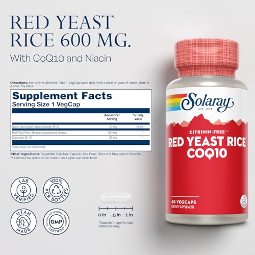 Red Yeast Rice Plus CoQ-10 & No-Flush Niacin Vitamin B-3, Healthy Heart & Cardiovascular Support, Non-Irradiated & Citrinin Free, 60 Day Money Back Guarantee, 60 Servings, 60 VegCaps