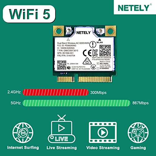 NETELY Wireless-AC 8265HMW 1200Mbps Mini-PCIE Interface