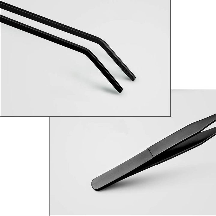 EvaGO 15 inch Black Curved Aquarium Tweezers Stainless 
