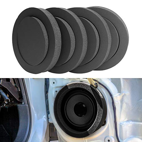 4PCS Speaker Fast Rings 6.5 inch, Car Speaker Foam Baffles Enhancer System Sponge Bass Blocker Kit for 6 and 6.5 Speaker