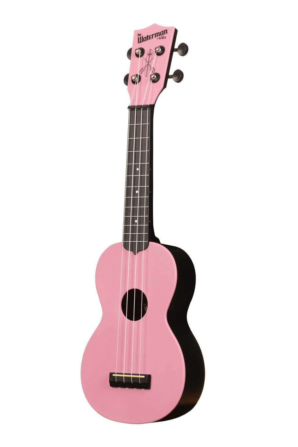 Soft Pink Matte Black Trim Classic Ukulele Soprano with Tuner and Cloth…