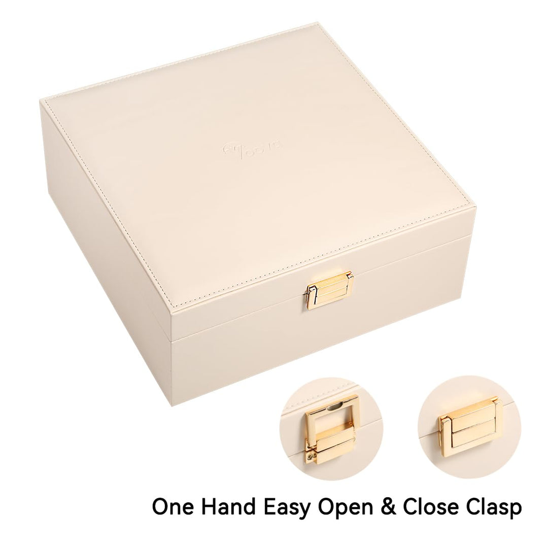 Voova Jewelry Box Organizer for Women Men, 2 Layer Larg