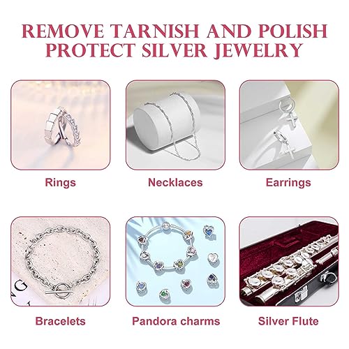 50pcs Jewelry Cleaning Cloth Pink Polishing Cloth for Sterling Silver Gold Platinum Small Polish Cloth 8x8cm