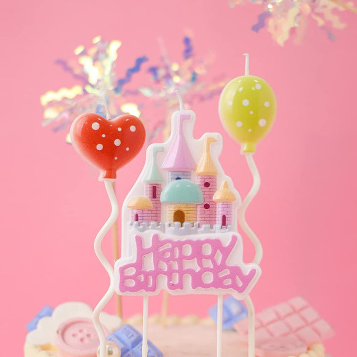 Castle Happy Birthday Candle Set,Fairy Tale Theme Baby 