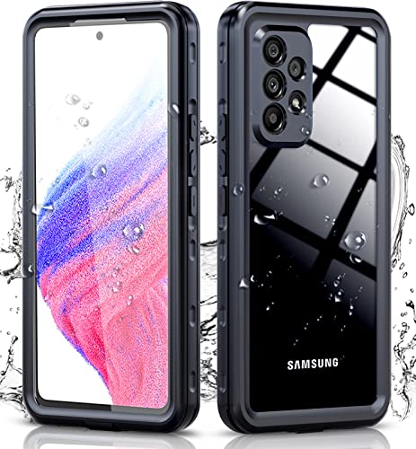 for Samsung Galaxy A53 5G Waterproof Case with Built-in Screen Protector - Rugged Full Body Underwater Dustproof Shockproof Drop Proof Protective Cover for Samsung Galaxy A53 5G (Black)
