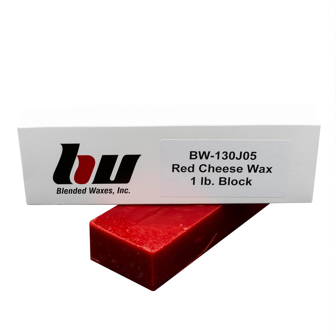 Blended Waxes, Inc. Cheesemaking Cheese Wax Block, Fully Refined Premium Wax For Cheese Making - Food Grade Wax, Can Be Used For A Variety Of Different Cheese Types, Red, 1 Block