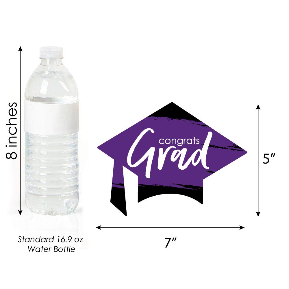 Purple Grad - Best is Yet to Come - Grad Cap Decorations DIY Purple Graduation Party Essentials - Set of 20