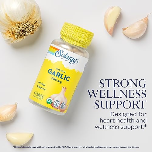 Solaray Organic Garlic Pills - 560 mg Garlic Supplement