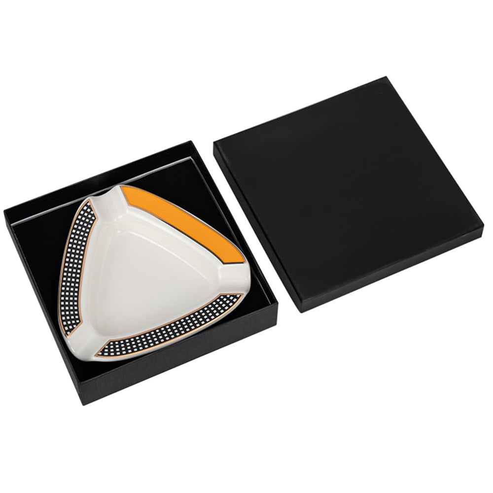 Cigar Ashtray Large Outdoor Ceramics Cigars Ashtray for Patio/Outside/Indoor Ashtray (yellow)