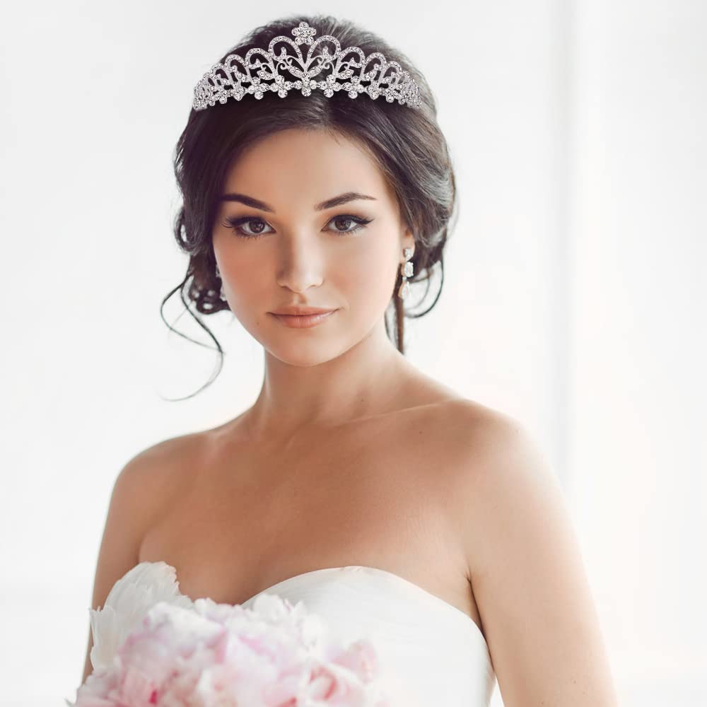 Ahoney Tiaras for Women Girls Birthday Crown Rhinestone Tiara Princess Crown for Women Bridal Wedding Prom Birthday Party Cosplay Halloween Costumes Hair Accessories for Women Girls