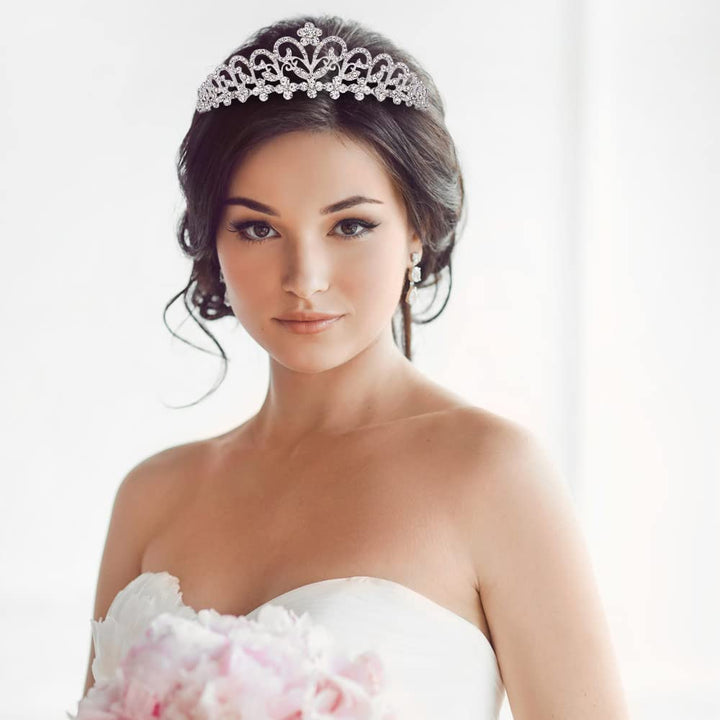 Ahoney Tiaras for Women Girls Birthday Crown Rhinestone Tiara Princess Crown for Women Bridal Wedding Prom Birthday Party Cosplay Halloween Costumes Hair Accessories for Women Girls