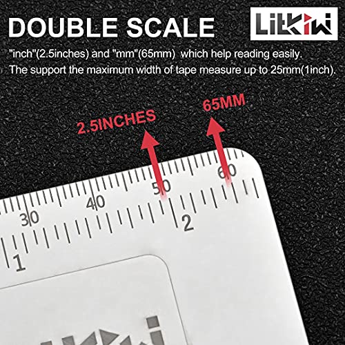 4PCS Double Scale Measuring Tape Clip,304 Stainless Steel Corner Measuring Tool,Tape Accurately Position Measure Tool,Fixed Point Measurement,Corners Clamp Precision Marking Tool