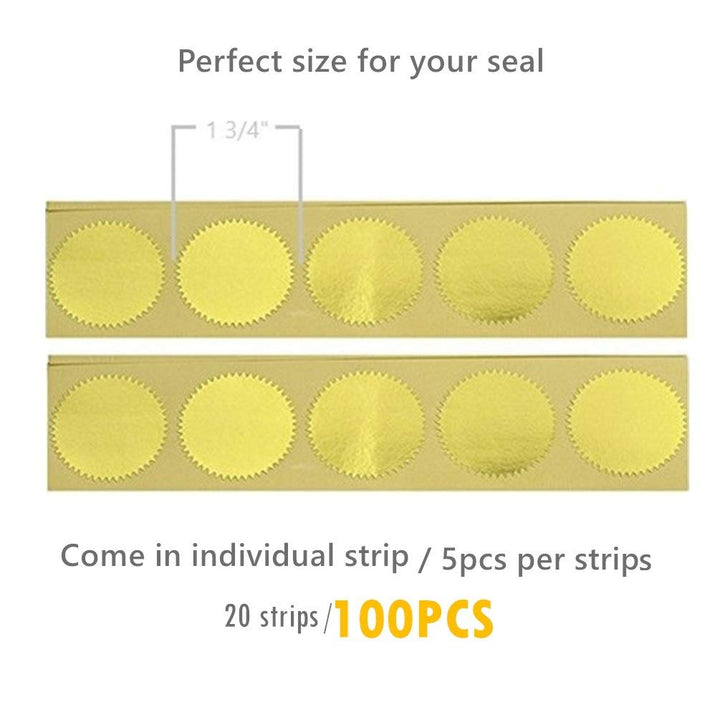 UNIQOOO 100pcs Gold Embossed Foil Blank Certificate Sel