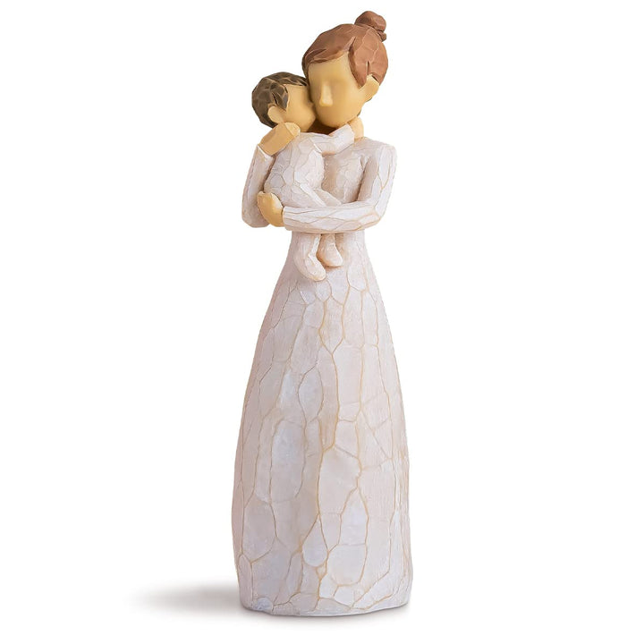 Mom and Baby Figurine Statue Gift, Sculpted Hand-Painted Mother Son Daughter Figure Birthday for Mom (Angel of Mine)