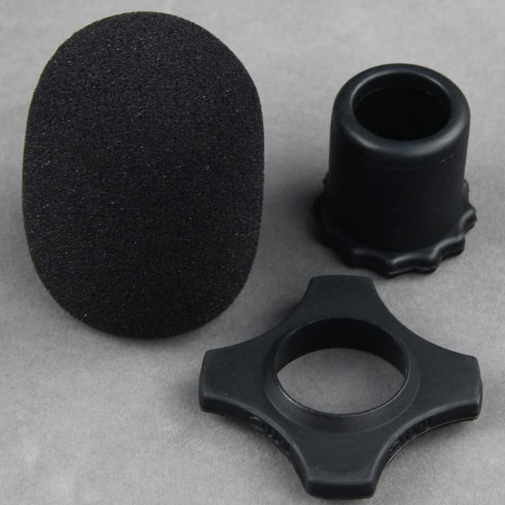 Shakeproof Anti-Rolling Wireless Handheld Microphone Mic Protection Silicone Ring &amp; Bottom Rod Sleeve Holder for KTV (Black)