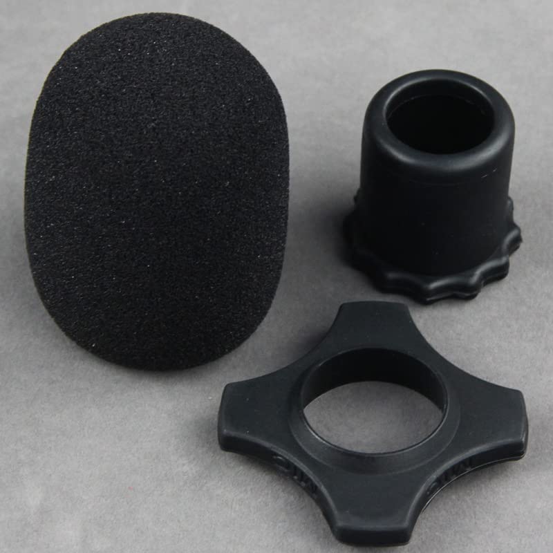 Shakeproof Anti-Rolling Wireless Handheld Microphone Mic Protection Silicone Ring & Bottom Rod Sleeve Holder for KTV (Black)