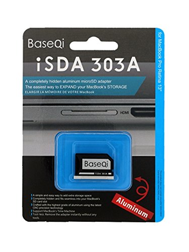 BaseQi Aluminum microSD Adapter for MacBook Pro Retina 
