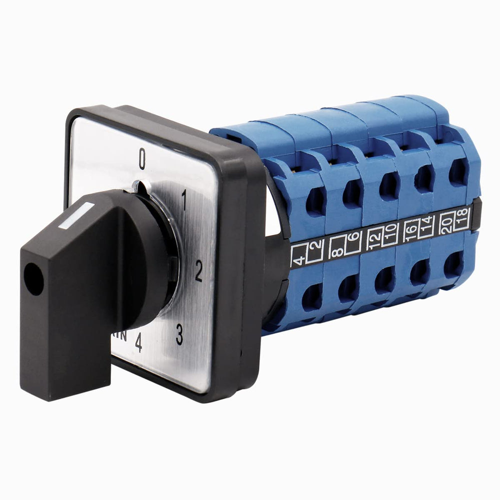 Mounting Rotary Select Cam Changeover Switch SZW26-20/0-4.5 5 Position 20 Poles AC 660V 20A 50Hz