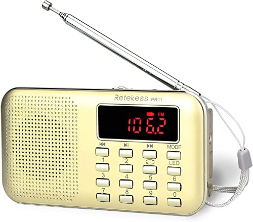 Retekess PR11 AM FM Radio Portable, Rechargeable Transi