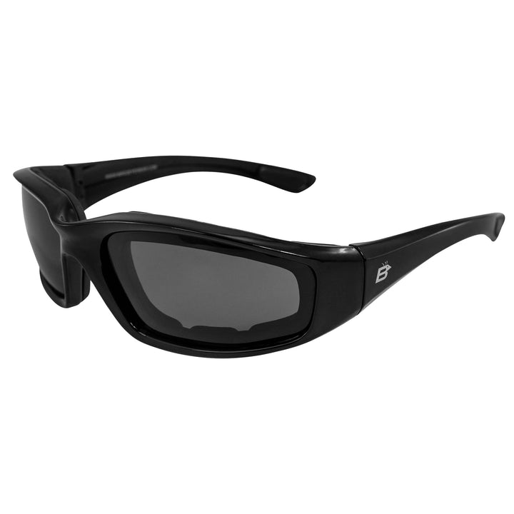 Eyewear Oriole Padded Motorcycle Glasses (Black Frame/Polarized Smoke Lens)