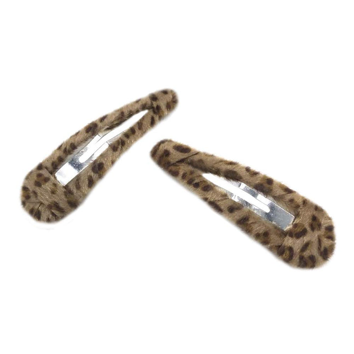 2 Pack Leopard Print Velvet Snap Clips Hair Clips Water-drop Hair Barrettes Hair Pins Hair Slide Stylish for Women Girl (Water drop) : Water drop