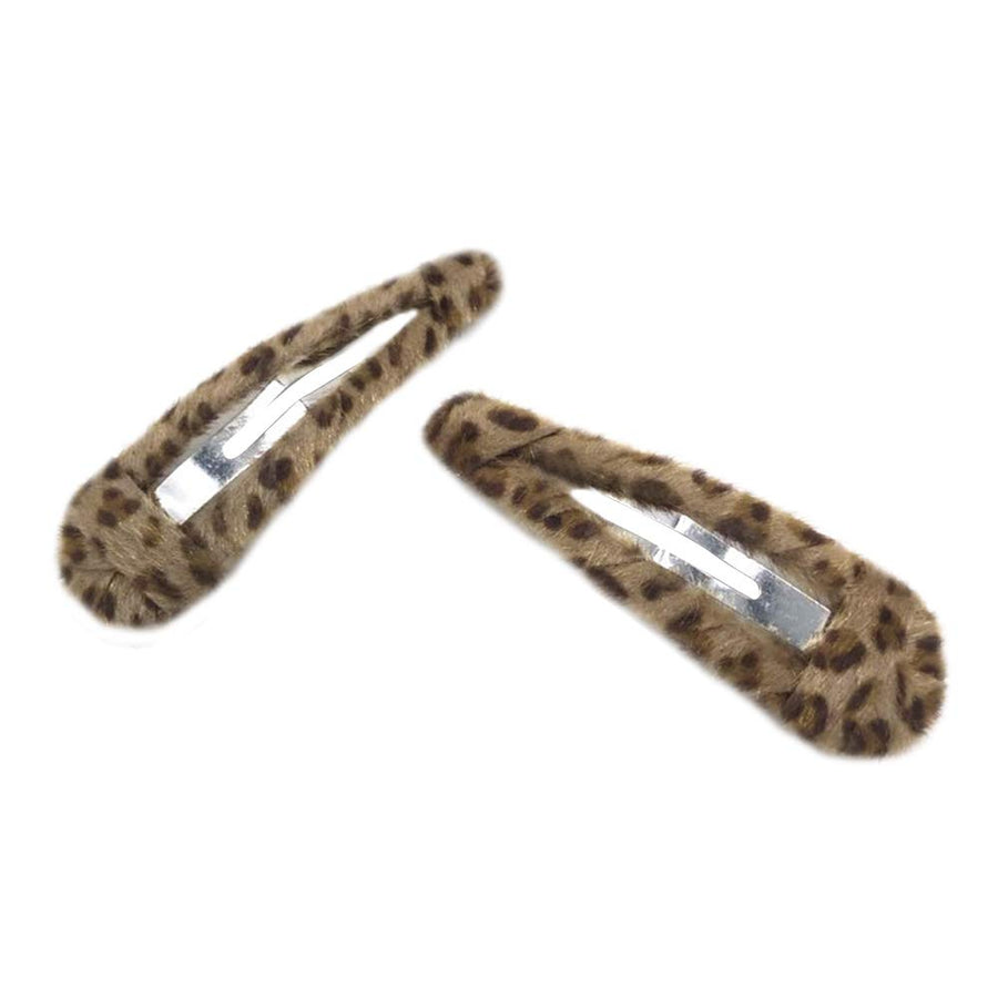 2 Pack Leopard Print Velvet Snap Clips Hair Clips Water-drop Hair Barrettes Hair Pins Hair Slide Stylish for Women Girl (Water drop) : Water drop