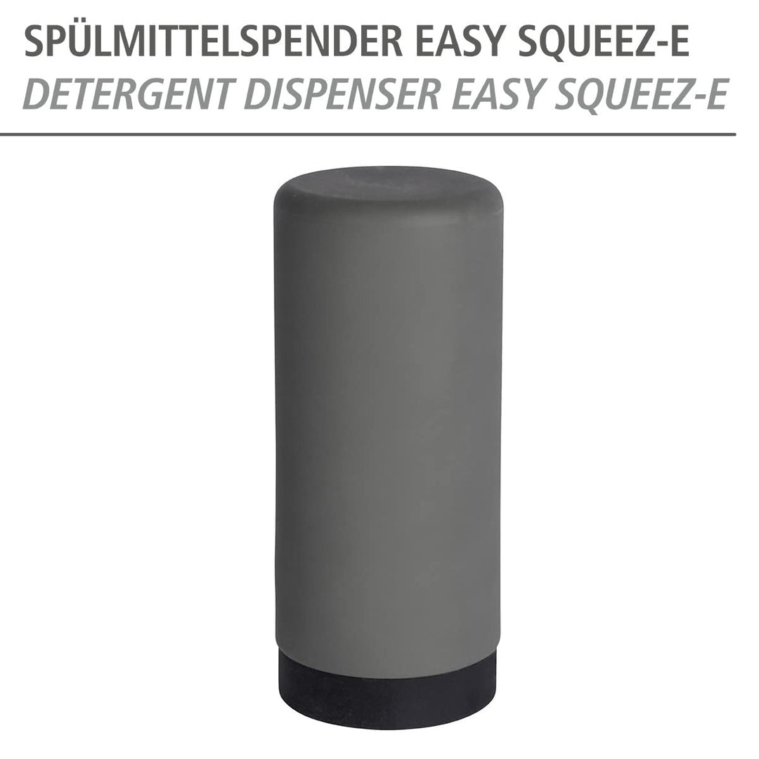 Dish Soap Dispenser for Kitchen Sink, Squeeze Bottle for Liquid and Hand Lotion, Round refillable Plastic Bottles, Easy to Fill and use, 8.5 oz, Gray, 2.4 x 2.4 x 5.5 in, Grey