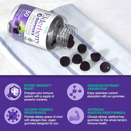Elderberry Gummies with Vitamin C and Zinc - Immune Boo