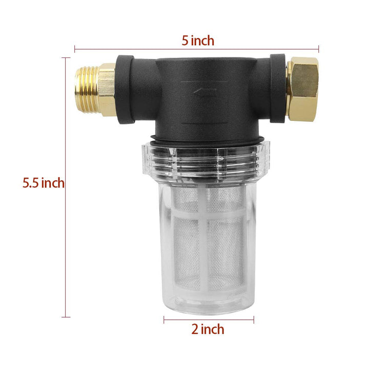 Garden Hose Inlet Filter for High Pressure Washer, Sediment Filter Attachment, 40 Mesh Screen, Extra 2 Pcs 100 Mesh, 3PCS O-Ring and 4PCS Filter Hose Washer