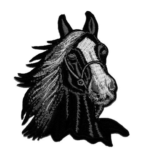 Black Horse Racehorse DIY Applique Embroidered Sew Iron on Patch HOR-001