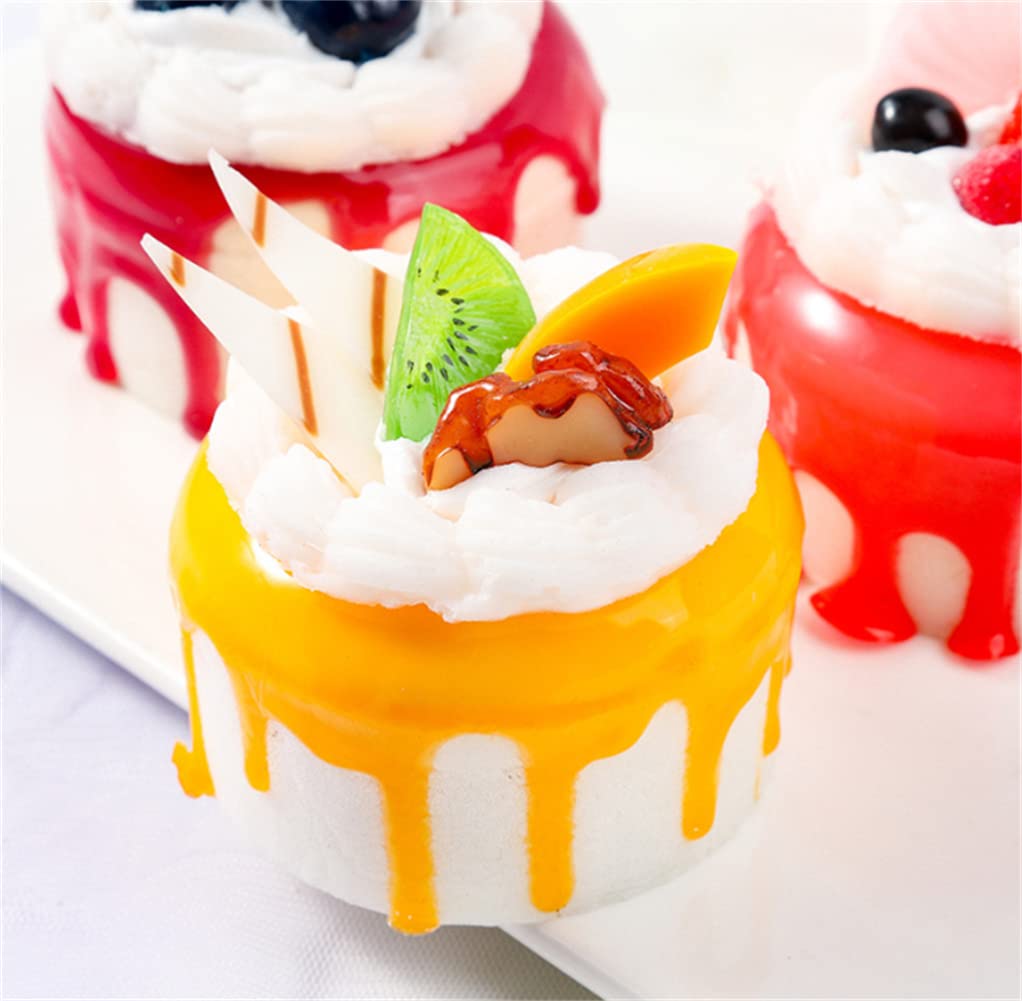 Realistic Artificial Simulation Cake Dessert Mixed Fake Cupcakes Model Faux Bread for Display Kitchen Decoration Photography Props 6Pcs, Multi, 2.9in