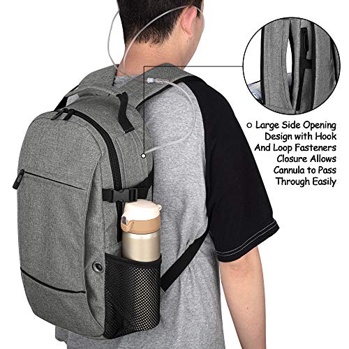 Oxygen Tank Backpack, Portable Oxygen Cylinder Carrying Bag for Travel, Fits for Tank Size M2, M4/A, ML6, M6/B, M7, M9/C, Patent Design, Gray