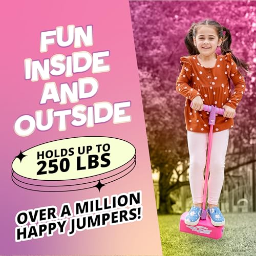 My First Foam Pogo Jumper for Kids Fun and Safe Pogo Stick for Toddlers, Durable Foam and Bungee Jumper for Ages 3 and up, Supports up to 250lbs (Pink)