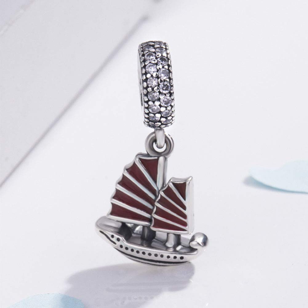 Sailing Boat Charm 925 Sterling Silver Ship CharmSport Charm Travel Charm for Pandora Charm Bracelet
