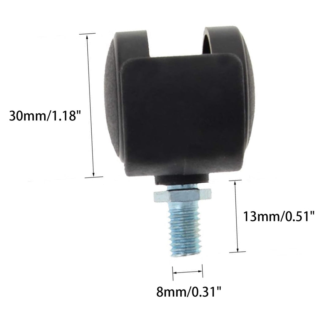 1.18 inch Wheel Dia PP Swivel Caster Wheels, Black Replacement Castors, 8mm x 13mm Threaded Stem Caster Twin Wheel Without Brake, for Furniture Cabinet, Office Chair, Kitchen Shelf 4Pcs