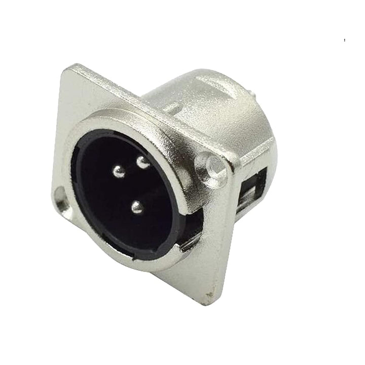 6Pack XLR Male Jack 3 Pin - Panel Mount Jacks D Series Size XLR-M Connector Metal Panel Mount Chassis Microphone