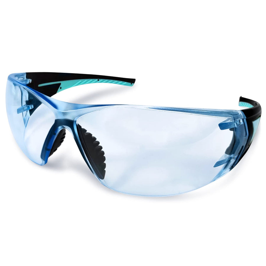 Safety Glasses,ANSI Z87,Anti Fog Impact Resistant Wear Resistant Lens,UV Protection,Non-Slip Temples,Eye Protection,Safety glasses for Shooting Range, Cycling, Lab, Construction(Blue)