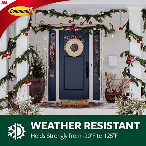 Outdoor Large &amp; Medium Clear Refill Strips, 2 Large and 2 Medium Weather Resistant Strips, Damage Free Hanging Wall Adhesive Strips to Re-hang Hooks for Christmas Decorations