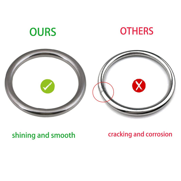 3 Metal O-Ring, 2 Pack 304 Seamless Welding Stainless Steel Rings Heavy Duty Smooth Solid Multi-Purpose Big Ring for for Crafts, 8mm x 60mm