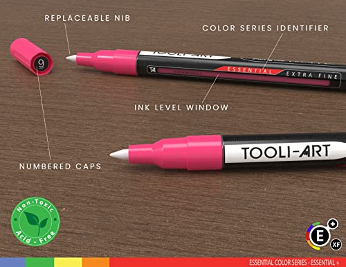 Acrylic Paint Pens Assorted Vibrant Markers for Rock Painting, Canvas, Glass, Mugs, Wood, Fabric, Metal, Ceramics. Non Toxic, Quick Dry, Multi-Surface, Lightfast (EXTRA FINE)