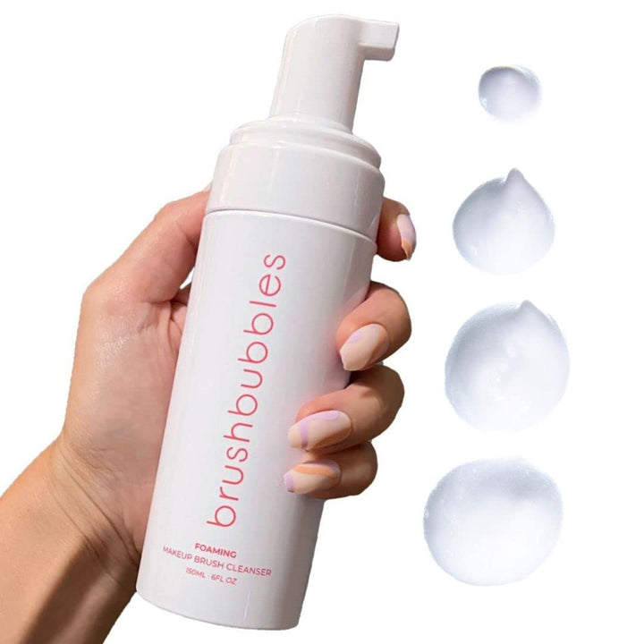 Brush Bubbles Foaming Makeup Brush Shampoo And Conditioning Cleanser For Makeup Sponges, Brushes &amp; Applicators, Fragrance Free, Cruelty-Free, Vegan &amp; Non-Irritant 6 fl.oz.