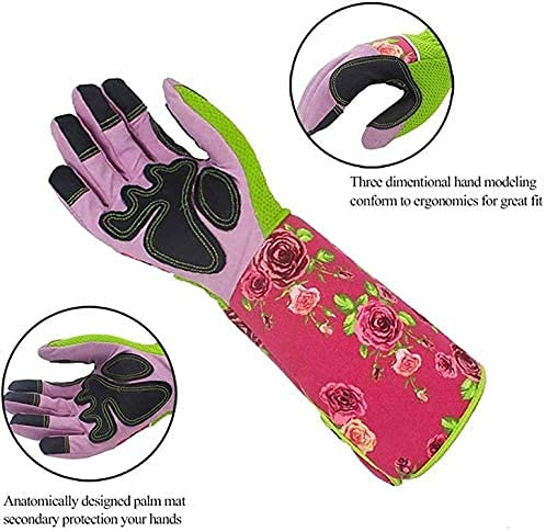 Long Gardening Gloves for Women, Heavy Duty Rose Pruning Thorn Proof Garden Work Gloves Gauntlet, 37CM Long Sleeves Protect Your Arms Until The Elbow, Gardening Gifts For Women Gardeners