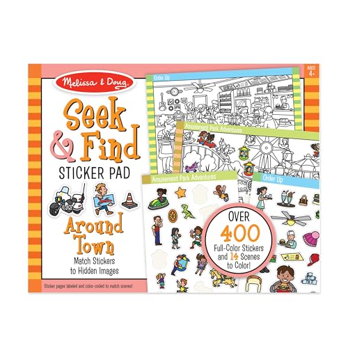 Seek & Find Sticker Pad - Around Town, 4+ Years
