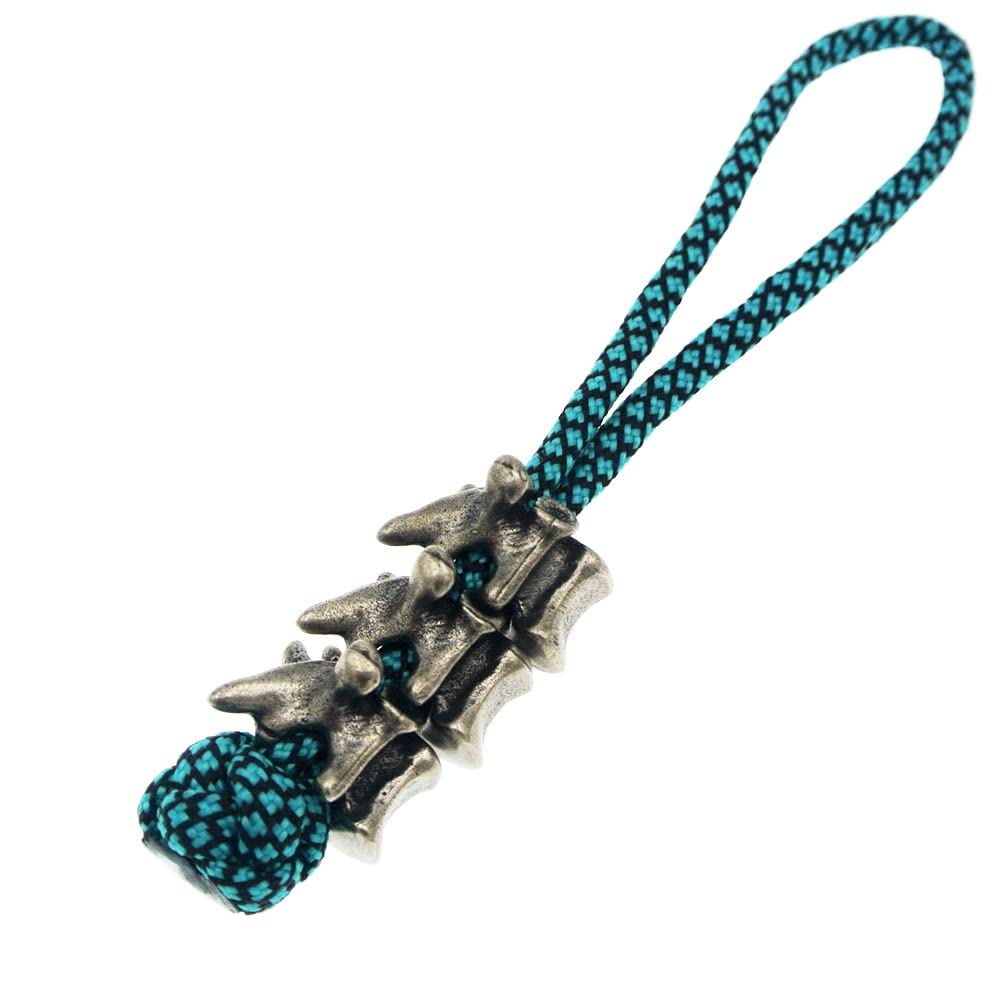 Retro Brass Vertebrae Knife Lanyard Beads,3pcs Antique EDC Flashlight Paracord Charms Pendant Bead Stopper for Cord Bracelet Keychains DIY Metal Accessories