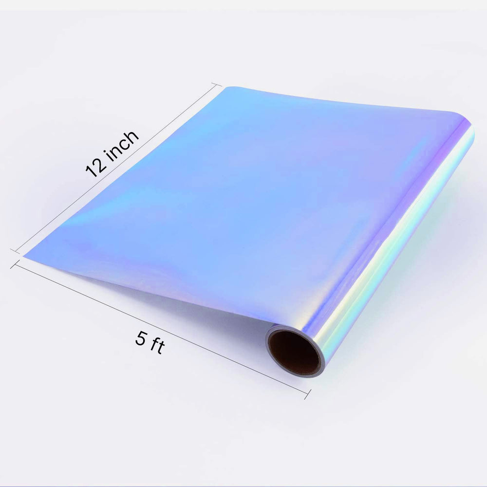 Holographic Opal Vinyl roll 12 x 5ft,Permanent Vinyl, Permanen Adhesive,for All Kinds of Cutting Machines (Opal White)