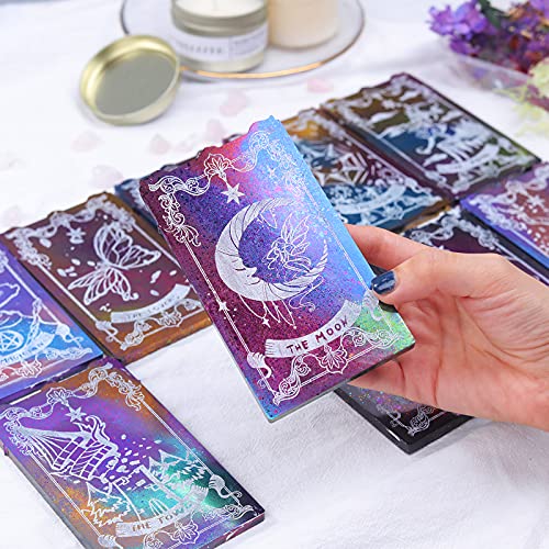 LET&#39;S RESIN Tarot Cards Resin Molds Silicone, 10 Different Major Arcana Cards Molds, Large Tarot Silicone Molds, Epoxy Resin Molds for DIY Tarot Cards, Game,Decoration