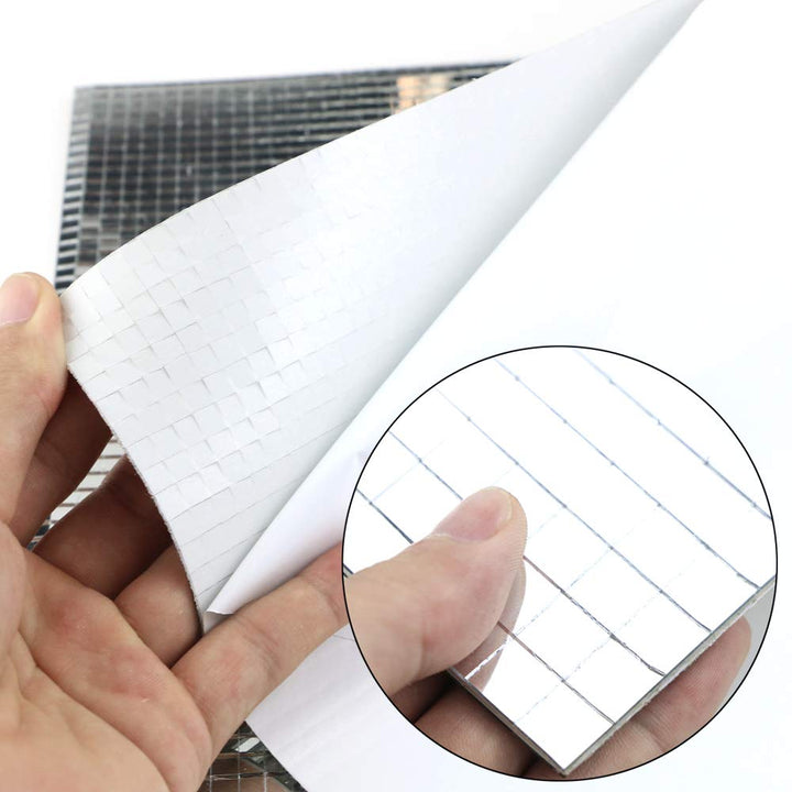 3600PCS Self-Adhesive Mini Square Glass Mirrors Mosaic Tiles, Real Glass Craft Mini Square &amp; Round Mirrors Mosaic Tiles for Disco Ball and DIY Craft Decoration,0.5 x 0.5 cm